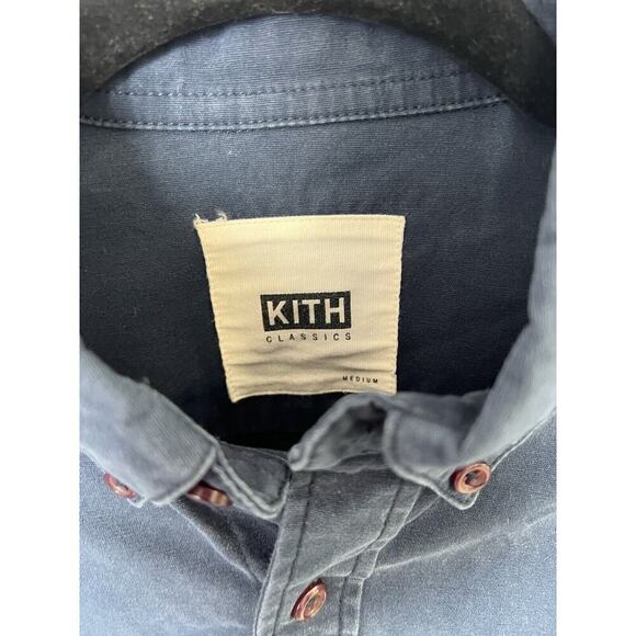 Kith Button Down Blue Utility Shirt Cotton Navy Size M - Picture 10 of 10